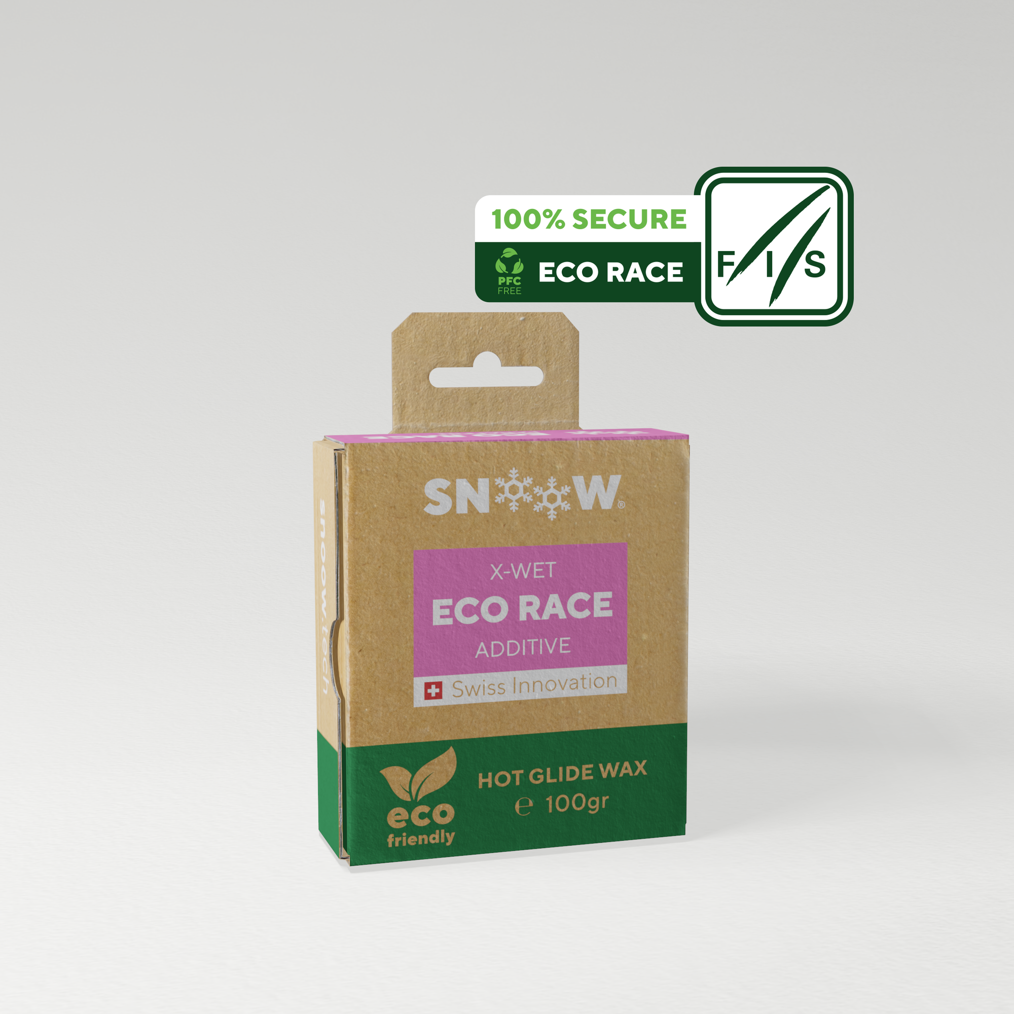 SNOOW SKI WAX ECO RACE Pink, front left, FIS
