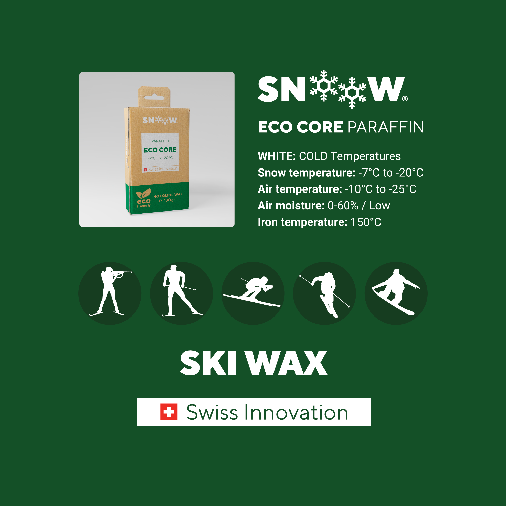 SNOOW SKI WAX ECO CORE White, info