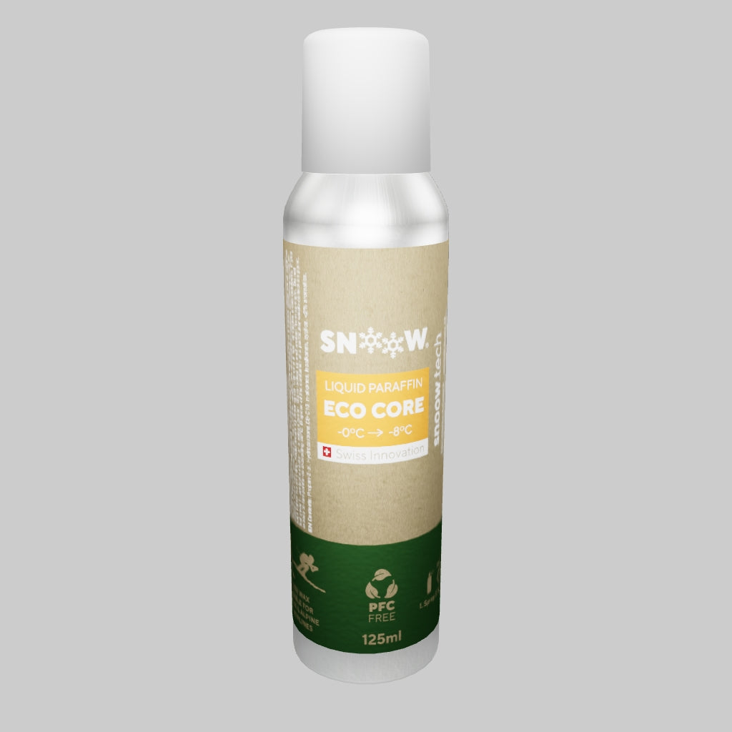 SNOOW Ski Wax - ECO CORE - Liquid Paraffin 125 ml - Orange - Warm Temperatures - 3D Render
