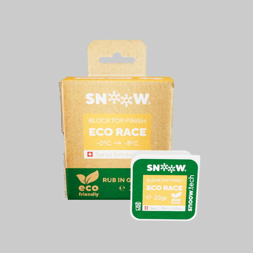 SNOOW SKI WAX - ECO RACE - Block Top Finish 25 gr - Orange - Warm temperatures - 3D Render