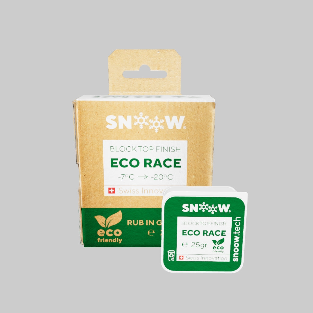 SNOOW SKI WAX - ECO RACE - Block Top Finish 25 gr - White - Cold Temperatures - 3D Render