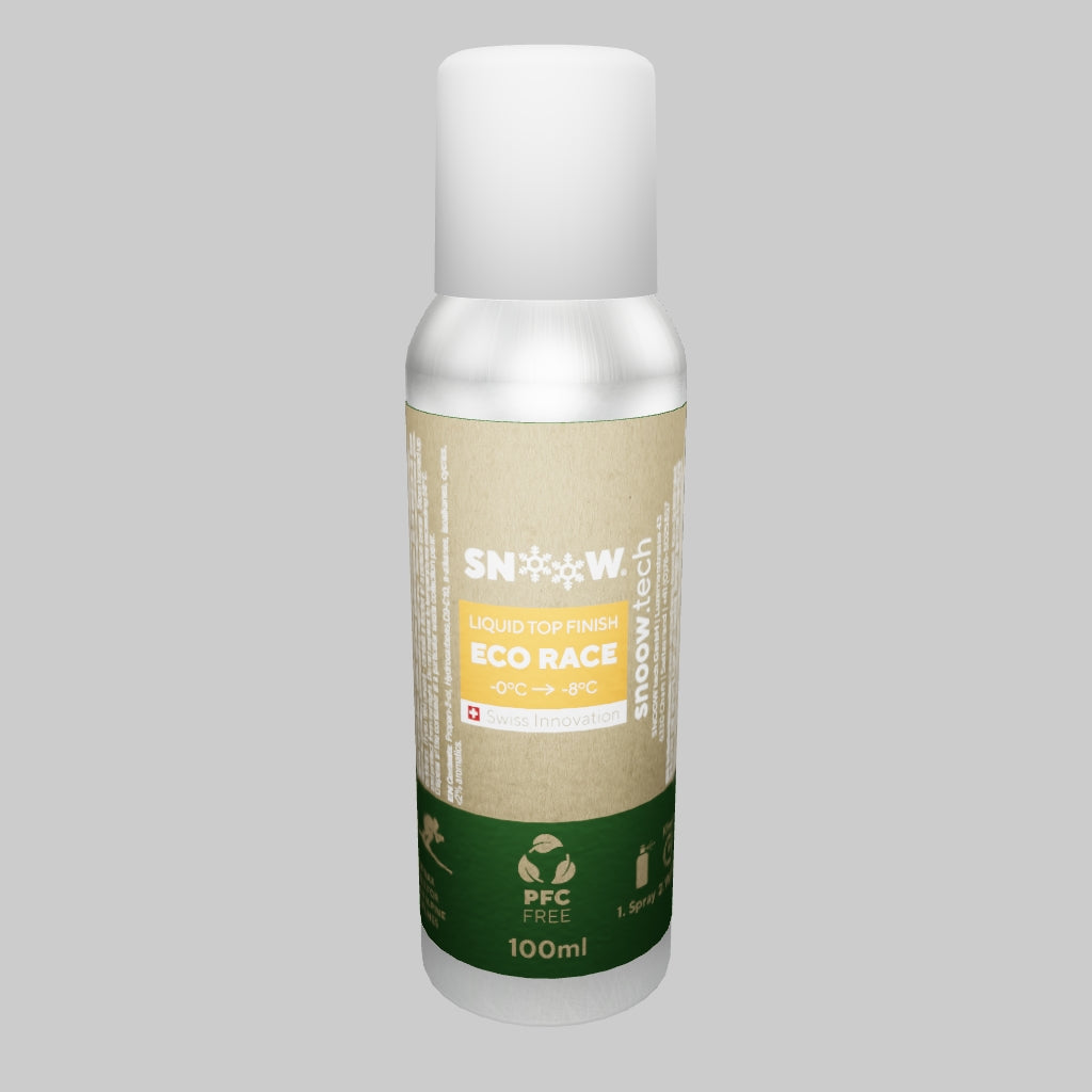 SNOOW Ski Wax - ECO RACE - Liquid Top Finish 100 ml - Orange - Warm Temperatures - 3D Render
